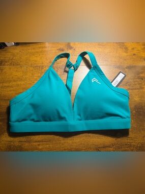 NWT Oner Active Emerald Green Racerback Sports Bra Women’s UK Large Workout Top